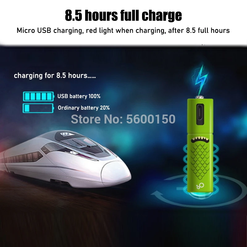 Аккумуляторная батарея AA Ni-MH высокой емкости 1 2 в 1000 мА · ч с литиевой USB-батареей и