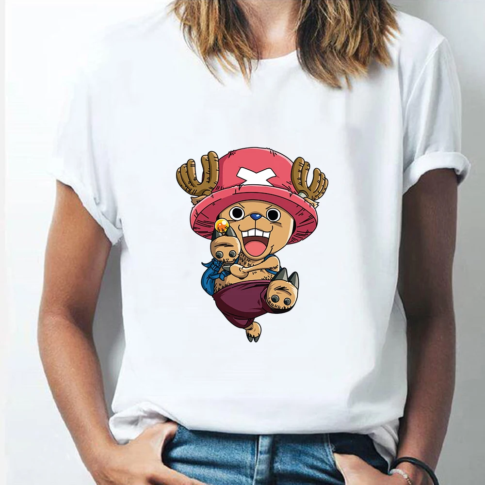 

2021 Women Tshirts ONE PIECE Funny Luffy Chopper Kawaii Short Sleeve Janpan Anime Aesthetic Clothes Streetwear Oversized T-shirt