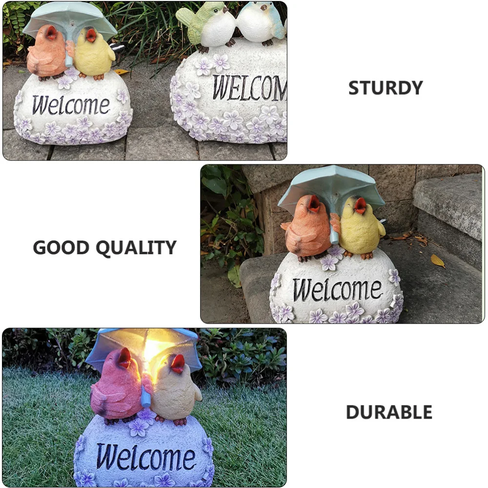 

1Pc Garden Decorative Bird Statue Solar Ornament Landscaping Artware Adornment