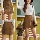 Модная женская сексуальная Вельветовая мини-юбка с высокой талией, облегающая Клубная одежда на молнии, Новинка