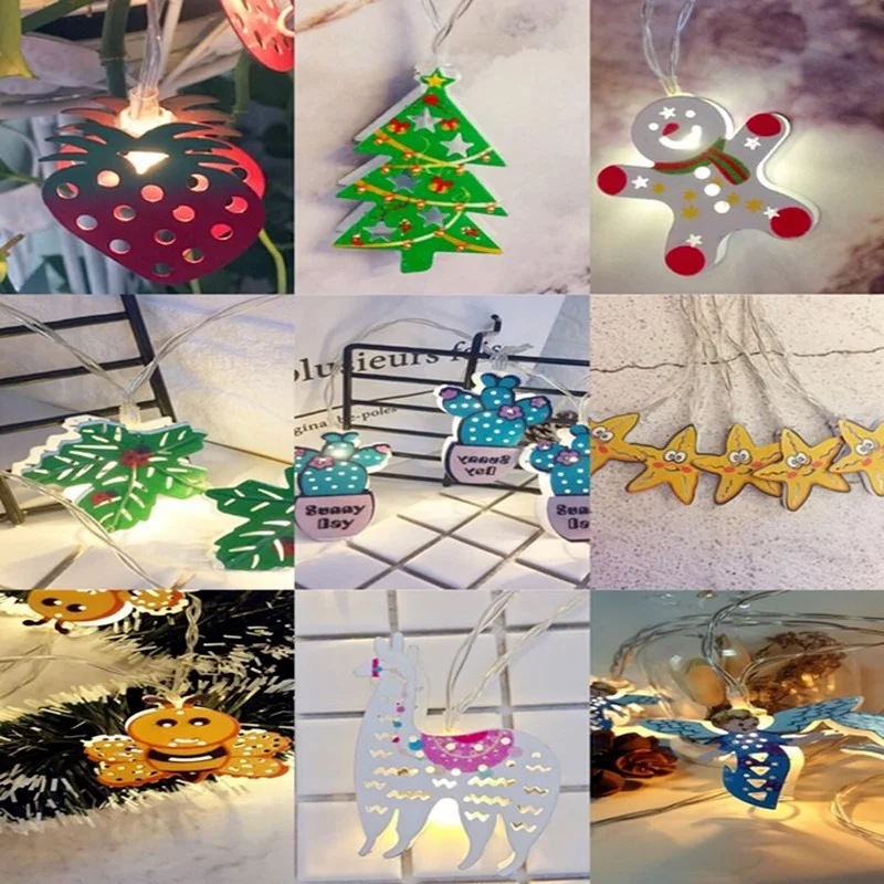 

Рождественская гирлянда с 10 светодиодный, Рождественская тематическая гирлянда, украшение для спальни, сказочные огни, Рождественское укр...
