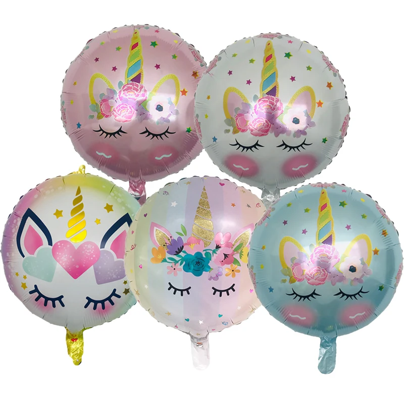 1 шт. 45X45cm Единорог воздушный шар в виде цветка Globos розового цвета вечерние