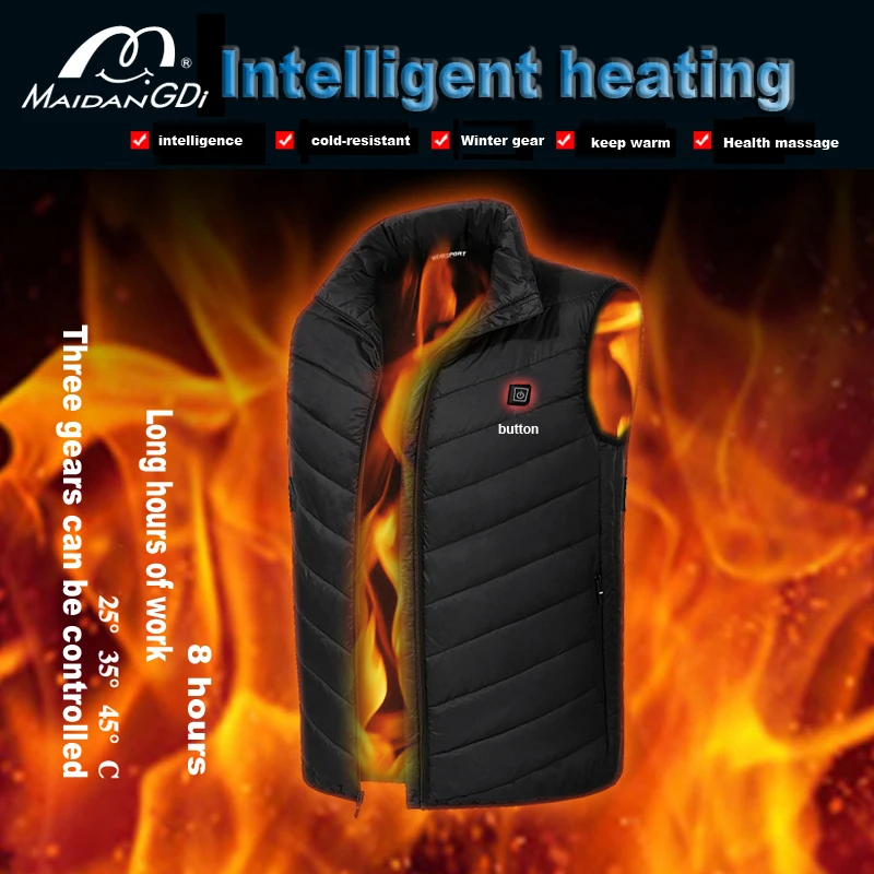 

Maidangdi Winter Charging Heating Vest Usb Heated Vest Graphene Carbon Fiber Heating Vest Outdoor Mountaineering Freeshipping