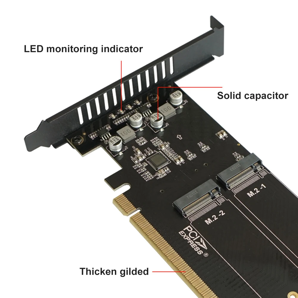 Плата PCIe к M2 плата PCIE X16 4 порта NVME M Key SSD расширения M.2 PCI Express адаптер VROC RAID Chia -