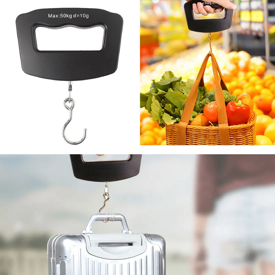 

Mini Digital Hand Held Portable 50Kg Fish Hook Hanging Scale Electronic Weighing for fishing Luggage Scale LED Display Balance