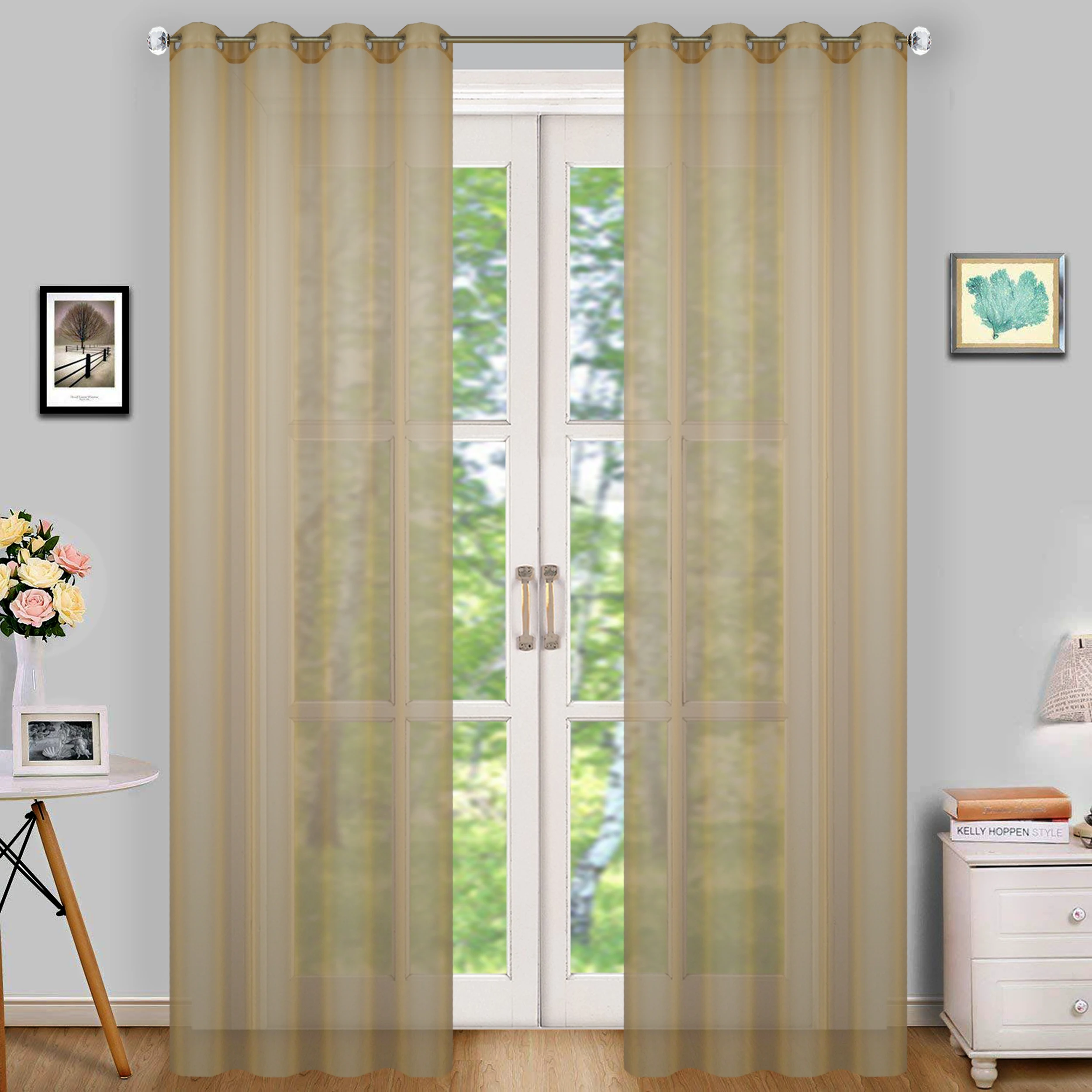 Летающая шторка для спальни s оконная тюль внутреннего дворика серая кофейная