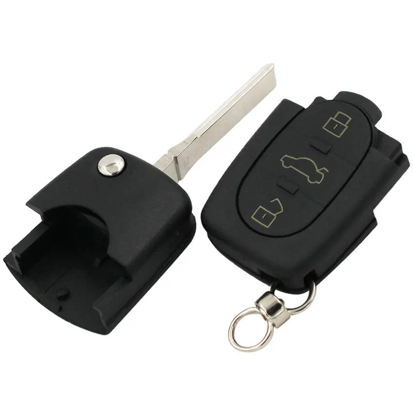Пустой корпус для дистанционного ключа с 3 кнопками Audi A4 A2 A3 A6 A8 TT RS4 Uncut HU66 Blade CR2032