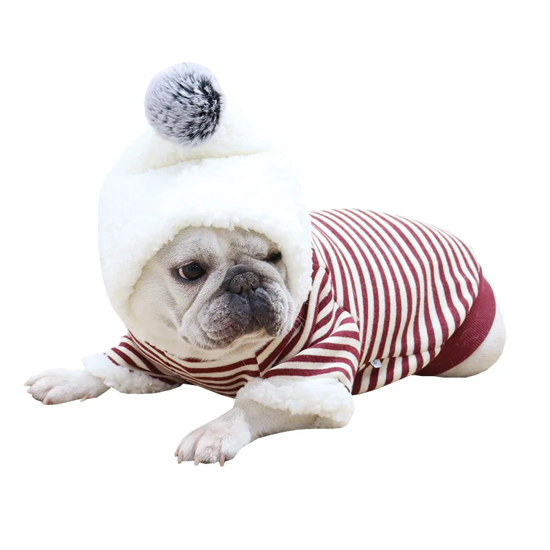 

Cute Cartoon Dog Hoodie French Bulldog Teddy Corgi Pug Fat Dog Outfits Fluffy Hat Puppy Clothing Fall winter Small dog Clothes
