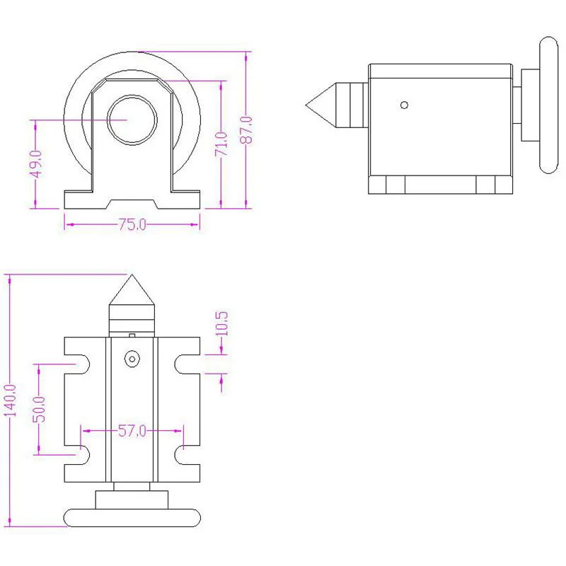 Фрезерный станок с ЧПУ для вращающейся оси 4 Центральная высота 49 мм