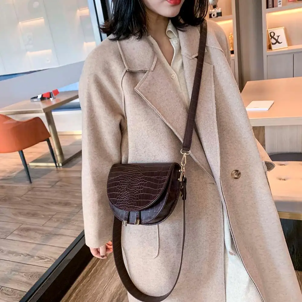 Винтажные сумки через плечо для женщин с узором под кожу крокодила модные