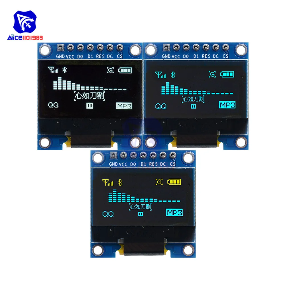 Diymore 0 96 &quotбелый/синий/желтый синий OLED ЖК дисплей модуль 128x64 SSD1306 7Pin IIC I2C SPI серия