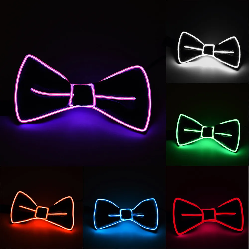 

Neckties Luminous Neon Flashing Bow Ties Light Up Club Evening Party 3 Frequency Cosplay Evening Party Decoration