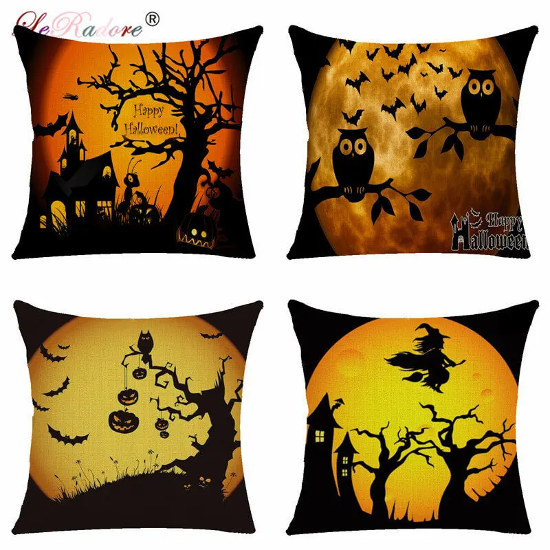 LeRadore Подушка на Хэллоуин наволочка из льна домашний декоративный чехол подушки