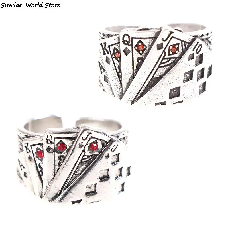 Кольцо из нержавеющей стали с изменяемым размером в виде игральной карты кольца