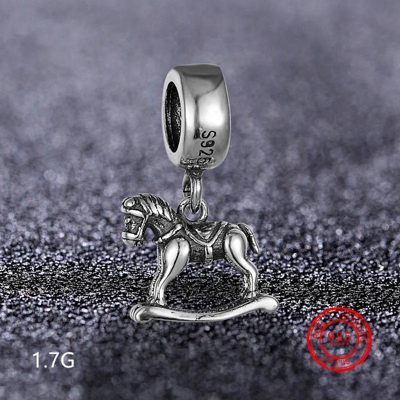 100% реальные 925 Серебряные деревянные бусины и эмалированная подвеска подходят