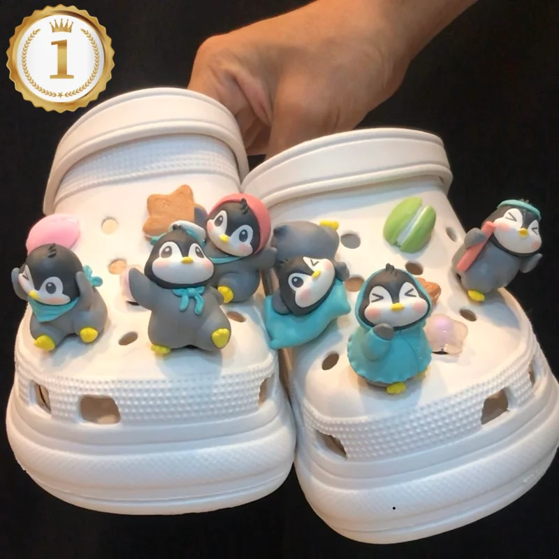 

Penguin Series Expression Croc Charms Designer DIY Anime Croc Jeans Shoes Decaration for Croc JIBB Clogs Kids Women Girls Gifts