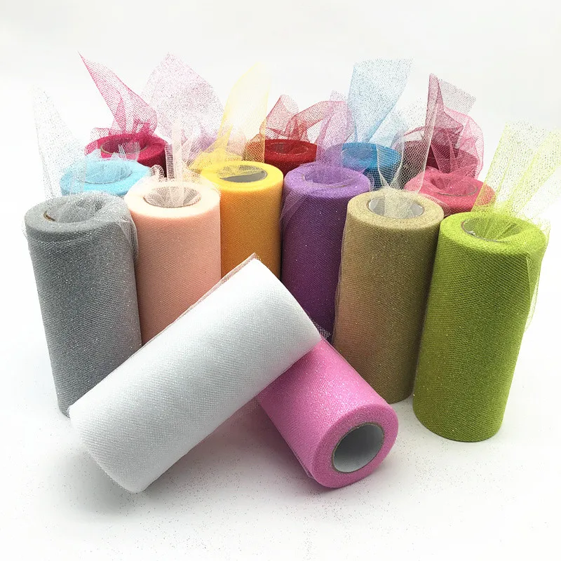 10 Yard 15cm Glitter Tulle Roll Organza Wedding Decoration Tutu Baby Shower Party Events Engagement Decor | Дом и сад
