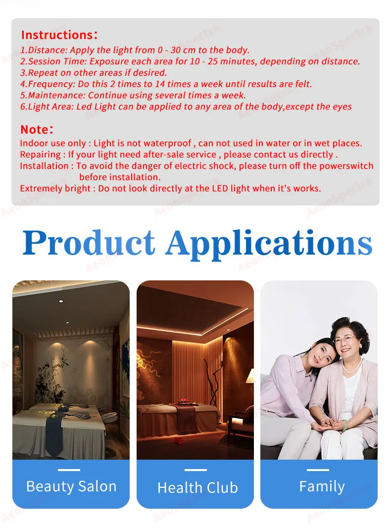180W 300W 600W LED Red Light Therapy Deep Red 660nm and Infrared 850nm Red Therapy Lamp for Skin care and Pain