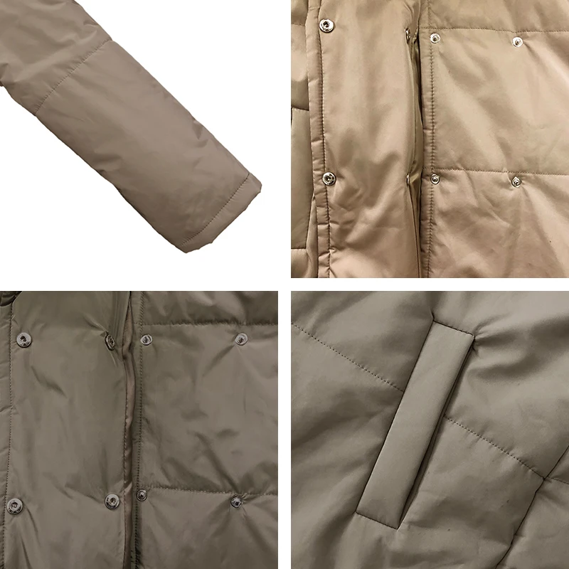 

Malina Long Turn Down Collar Parkas Women Fashion Double Breasted Coats Women Elegant Tie Belt Cotton Jackets Female Ladies