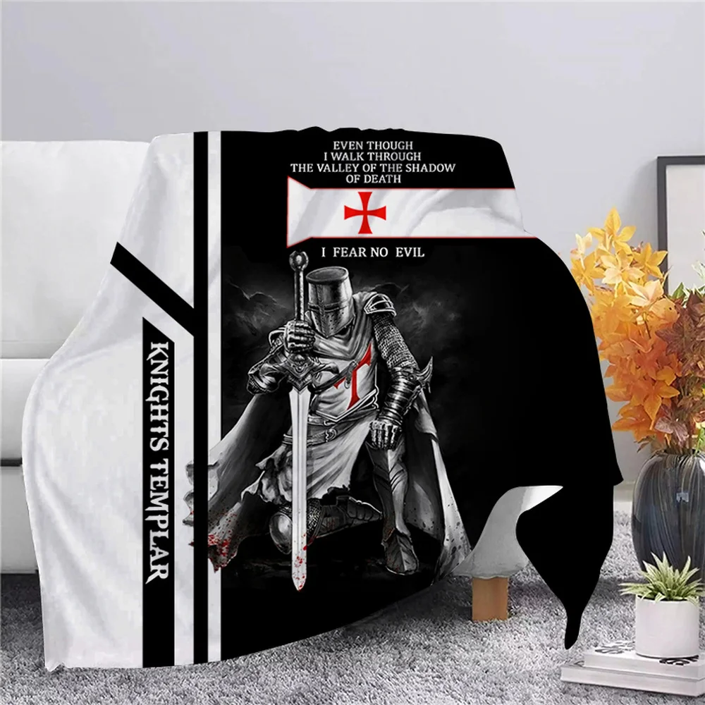 

Jesus Ritter Templer Flanell Decke 3D Druck Weiche Warme Decke für Betten Reise Büro Sofa Bettwäsche Wandern Picknick Quilts
