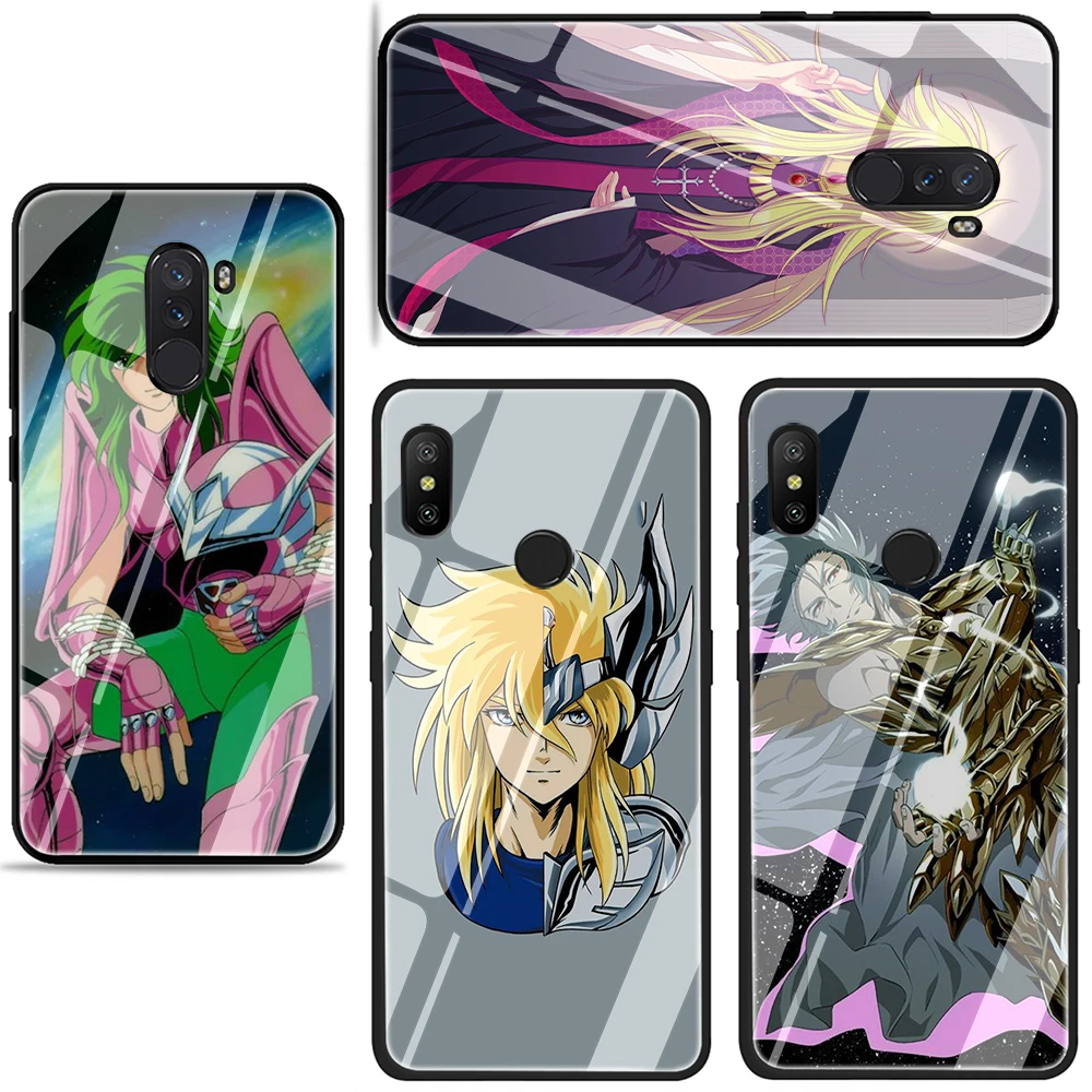 Чехол для телефона из закаленного стекла с мультипликационным принтом EWAU Saint Seiya