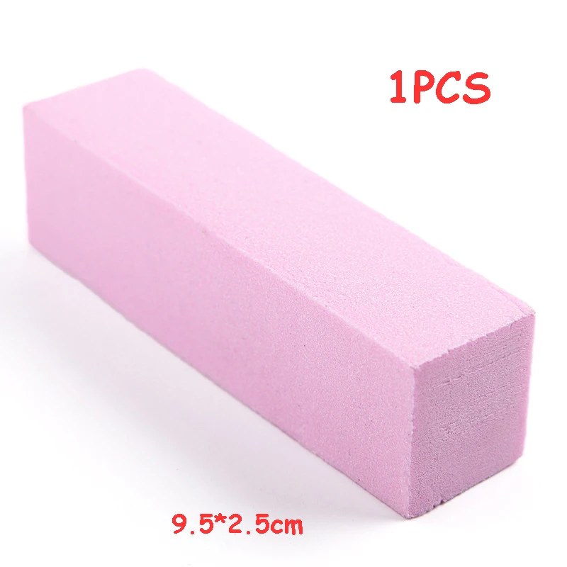 A - Pink 1 шт пенополистирол пилочка для ногтей УФ-гель пилочки для ногтей буферный блок лак для маникюра педикюра шлифовальный инструмент для ногтей розовый белый - Цвет: A - Pink