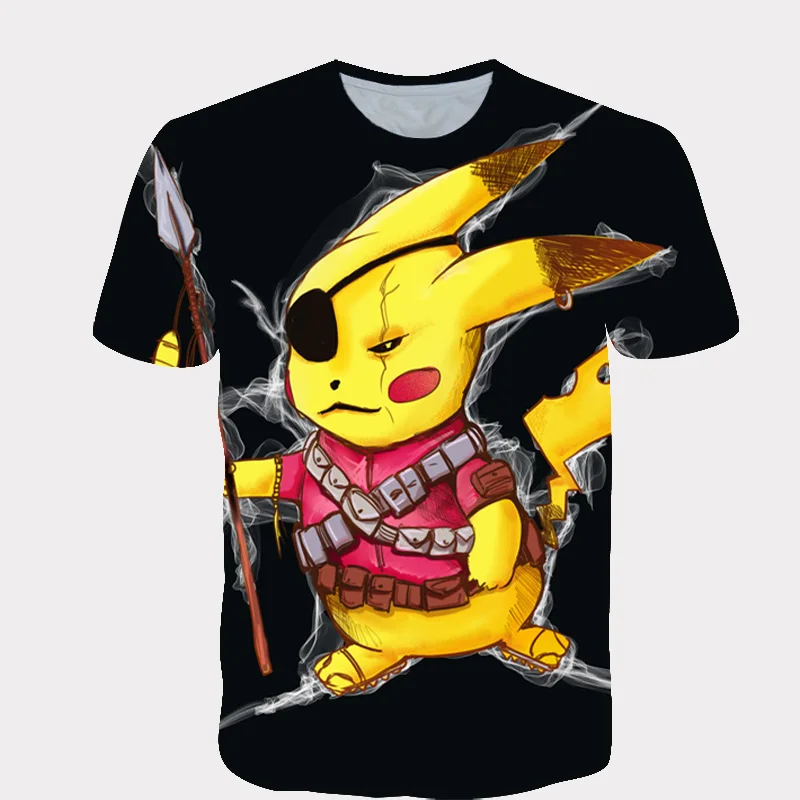 Детская одежда с объемным рисунком футболка покемонами детская для мальчиков