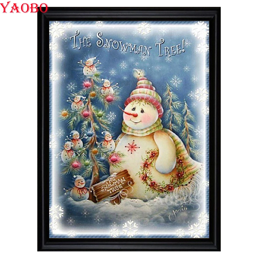Полный набор алмазная вышивка снеговик сделай сам 5D мультяшное Рождественское
