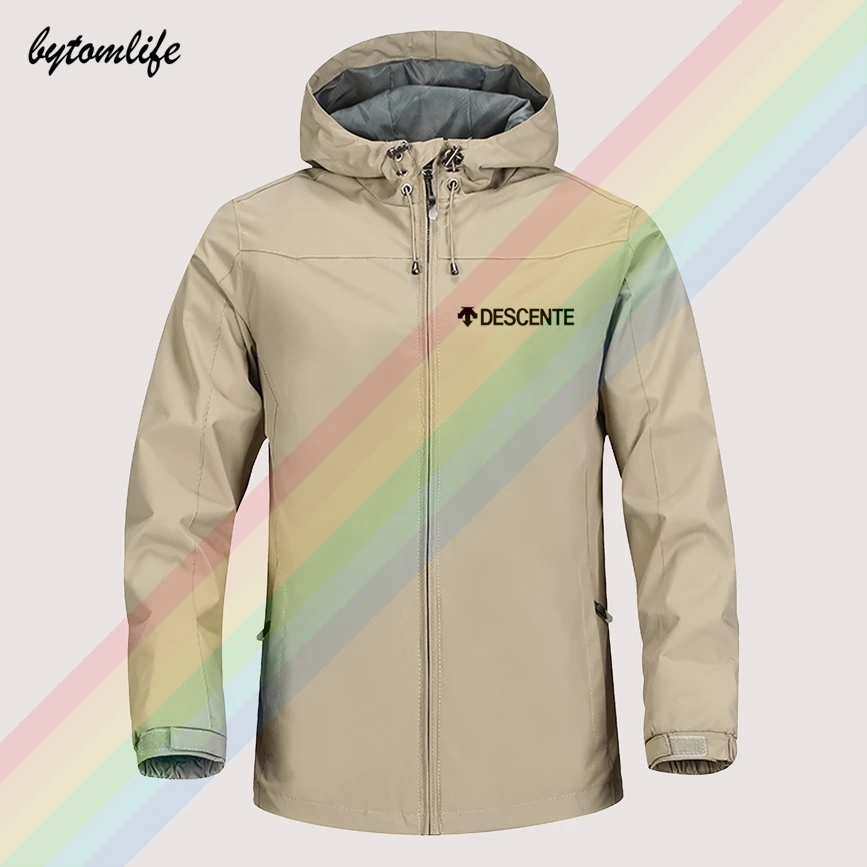 

comfortable DESCENT Winter Jacket Men Lightweight Hooded Zipper Waterproof Coat Windproof Outdoor Sportswear Asian size