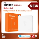 1-4 SONOFF Zigbee датчик температуры SNZB-02 детектор влажности умный термометр для дома ewelink приложение управление zbbridge требуется