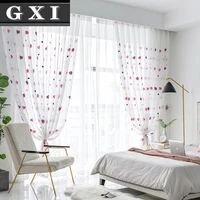 gxi variety pink white voile curtain for living room kids girls bedroom multiple cartoon embroidered cortinas tulle window