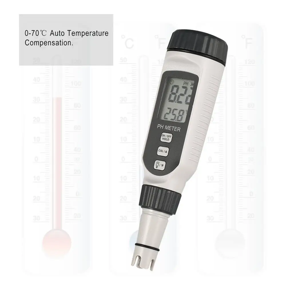 

Digital Portable PH Meter Water Quality Tester Acidometer Aquarium Pool Water Quality Monitor Thermometer