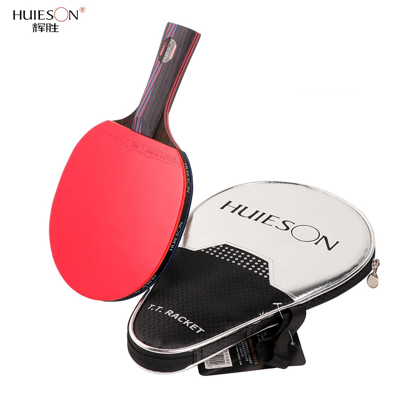 

Huieson 1 Pcs Carbon Fiber Table Tennis Rackets New Material Double Face In Rubber Lightweight Powerful Ping Pong Bats With Bag