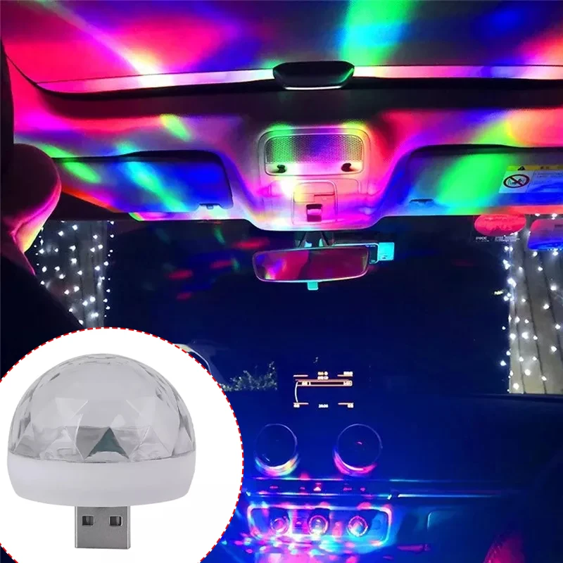 Автомобильная лампа с USB-разъемом DJ RGB миниатюрный Красочный музыкальный