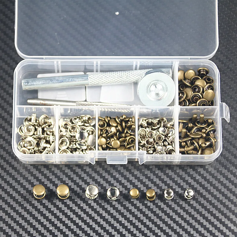 120 комплектов 6 мм/8 мм Металлические заклепки для багажа кожаное ремесло Твердые