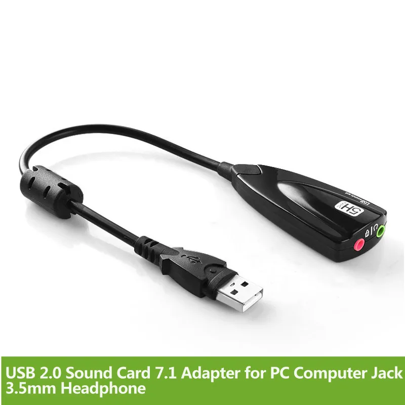 USB 2 0 Звуковая карта 7 1 адаптер для ПК компьютера Jack 3 5 мм наушники гарнитура