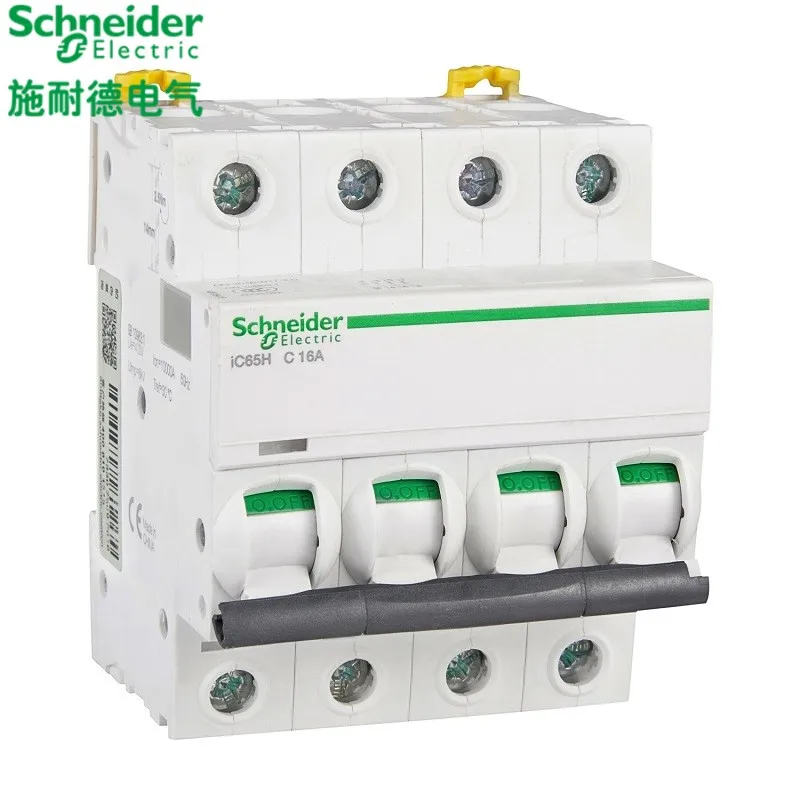 Schneider electric-Mini disyuntor iC65H, 4p, C, tipo 1A-63A, 10kA, MCB, A9F28401-A9F28463