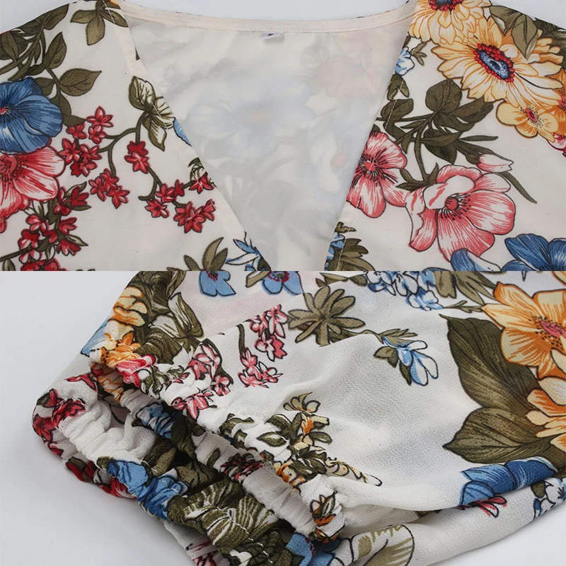 

Women Spring V Neck Chiffon Floral Dress Casual Long Sleeve Ruffles Flower Print Dress Female Elegant A Line Party Vestidos 2021