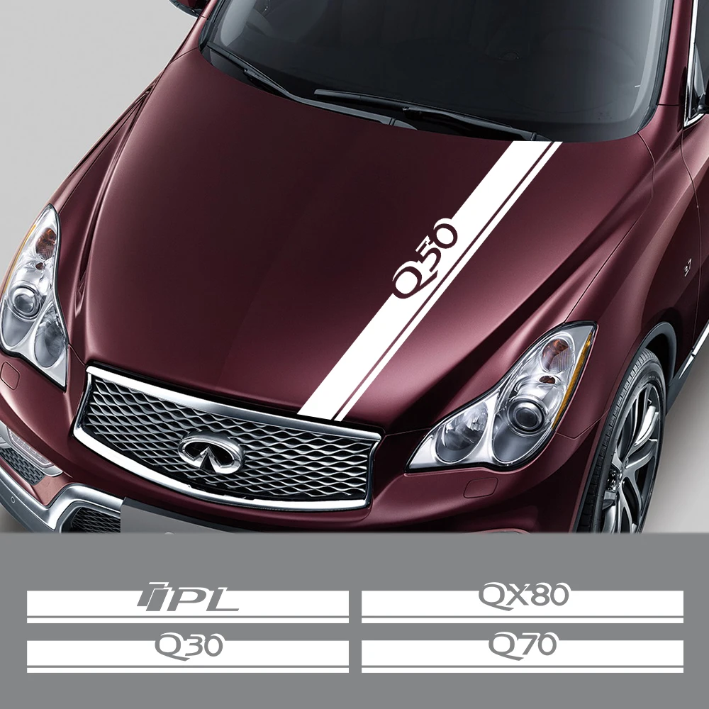 Авто капот двигателя отделкой наклейки для Infiniti Q50 Q30 Q60 Q70 IPL QX50 QX30 QX60 QX70 QX80