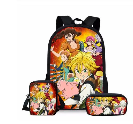 Комплект школьной сумки Seven Deadly Sins для мальчиков и девочек детский школьный ранец