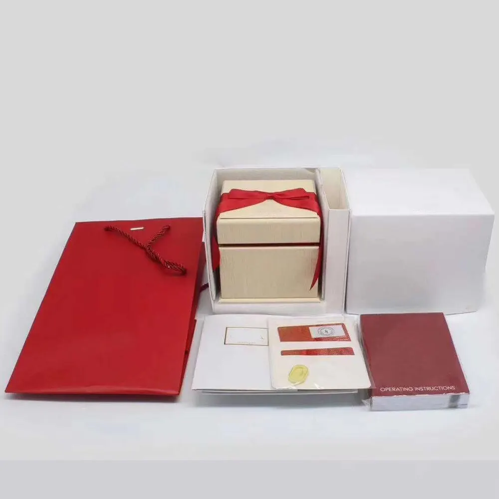 

new square Red for omg box watch booklet card tags and papers in english watches Box Original Inner Outer Men Wristwatch box