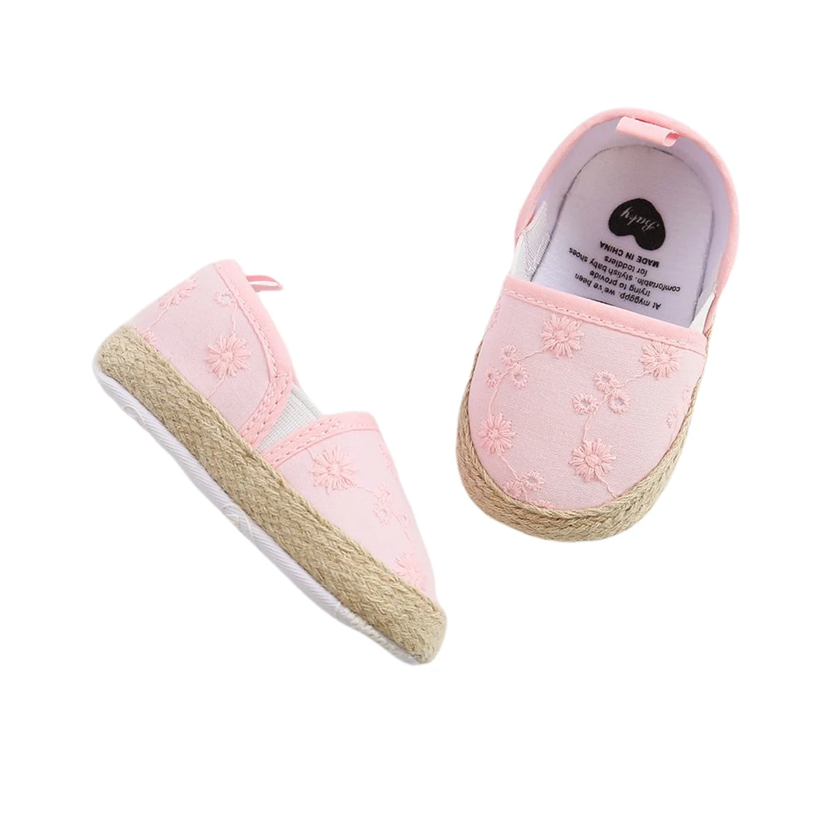 Zapatos de cuna para beb&eacute;s y ni&ntilde;os, bonitos Zapatos de vestir de princesa con bordado Floral, antideslizantes, s&oacute;lidos, para primeros pasos de 0 a 18M-5