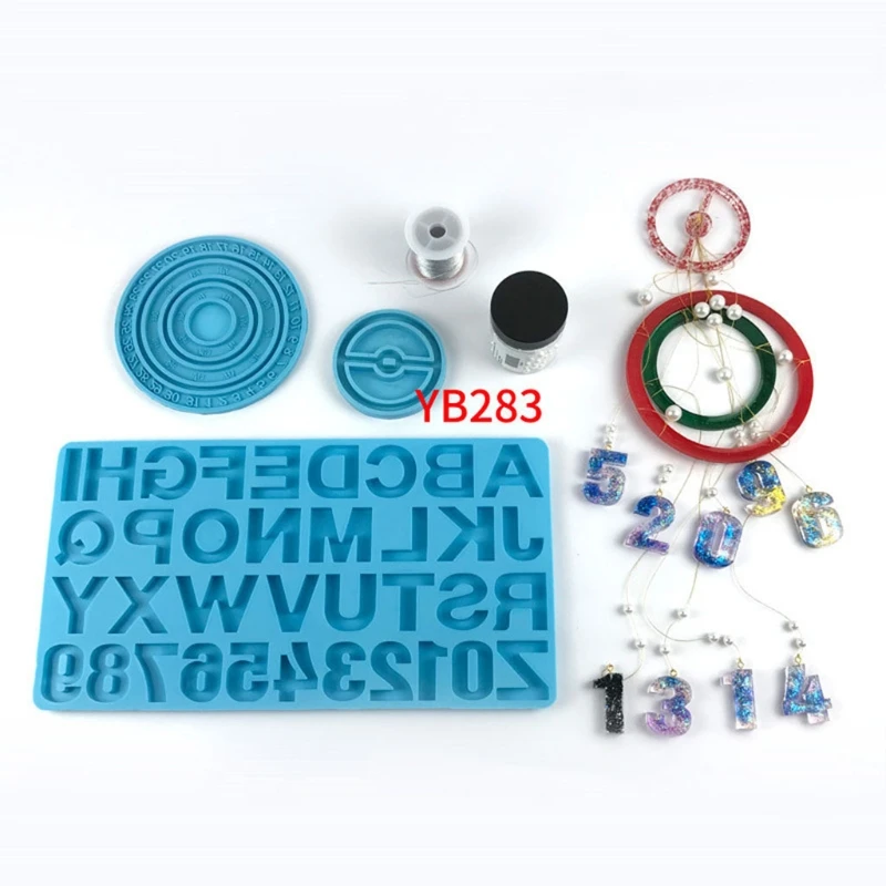 

A0NF 1 Set Alphabet Wind Chimes Epoxy Resin Mold DIY Crafts Jewelry English Letters Number Keychain Ornaments Silicone Mould
