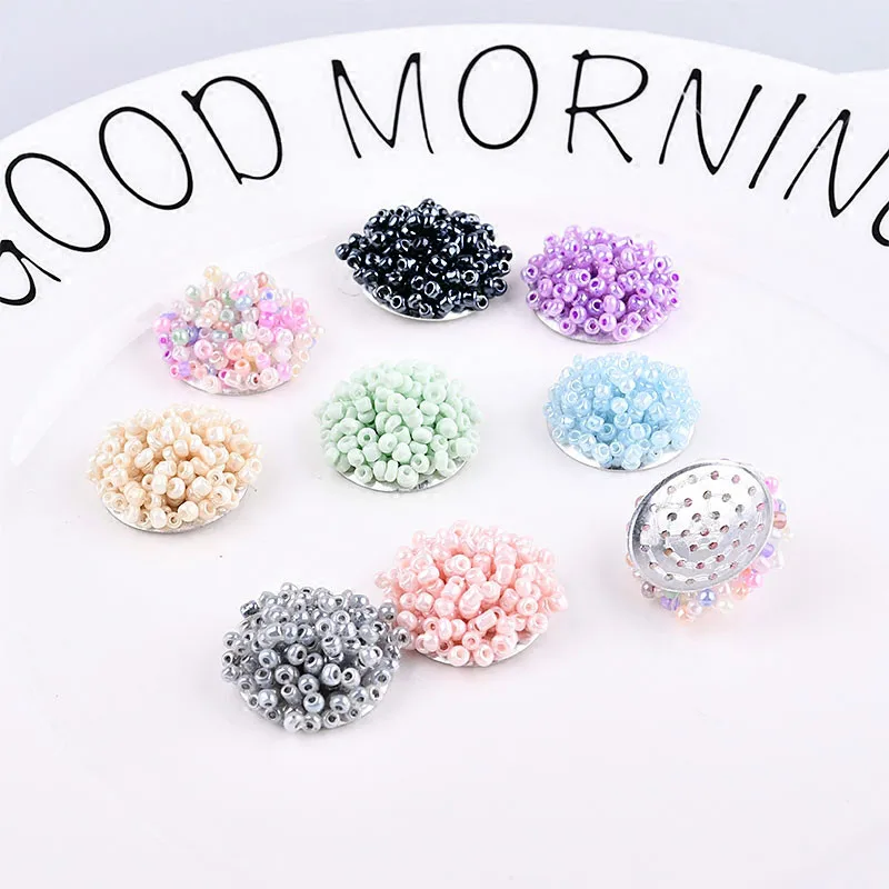 Сделай Сам рисовый шар ручной работы плоский сборка круглые цветы dis серьги для