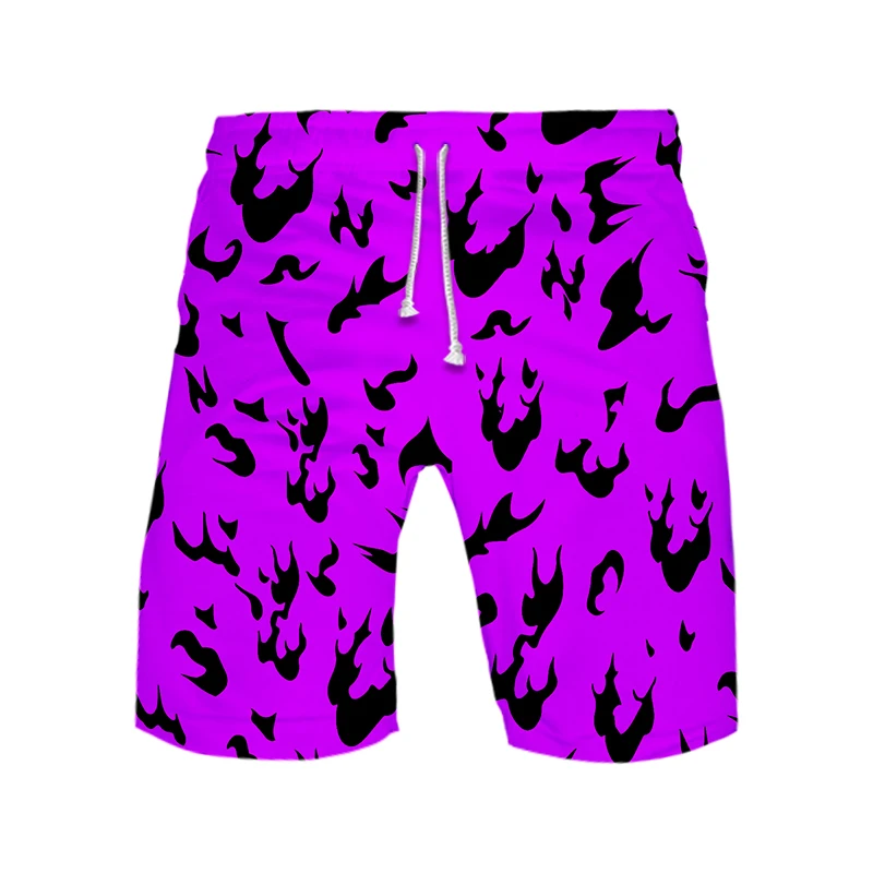 Purple Билли эйлиш шорты для женщин и мужчин белый огонь черный хип хоп женские шорты летние спортивные Гавайские Волшебные шорты больших размеров - Цвет: Purple
