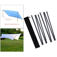 2pieces solid tarp poles 190cm camping backpacking tent rod w storage bag