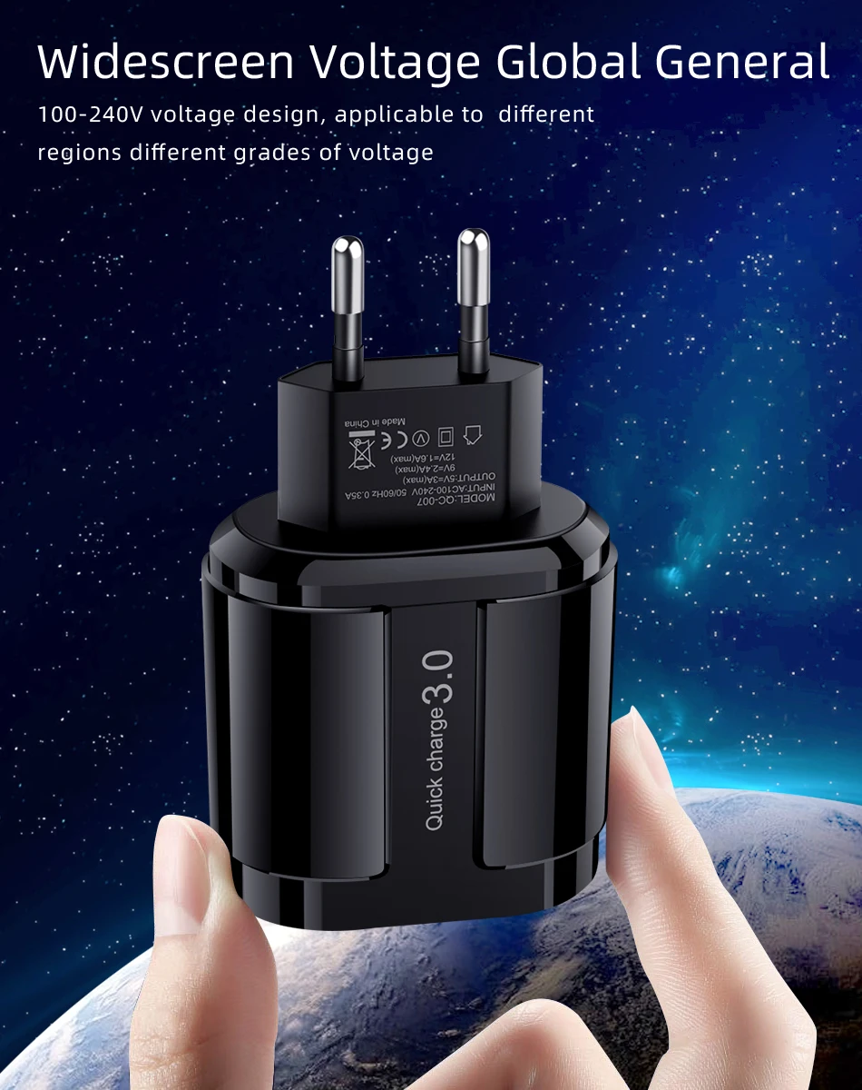 Универсальное USB зарядное устройство для телефона, быстрая зарядка 3,0, быстрое настенное зарядное устройство QC3.0, USB адаптер для samsung, huawei, iPhone, быстрое зарядное устройство, адаптер