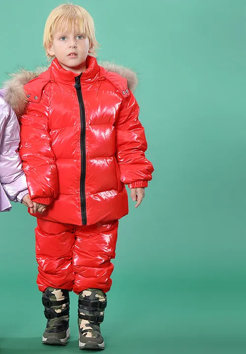 red Г. Новые брендовые зимние комбинезоны для детей, одежда От 2 до 8 лет зимние пальто Красная Новогодняя куртка-пуховик для мальчиков зимний комбинезон для девочек, парка - Цвет: red
