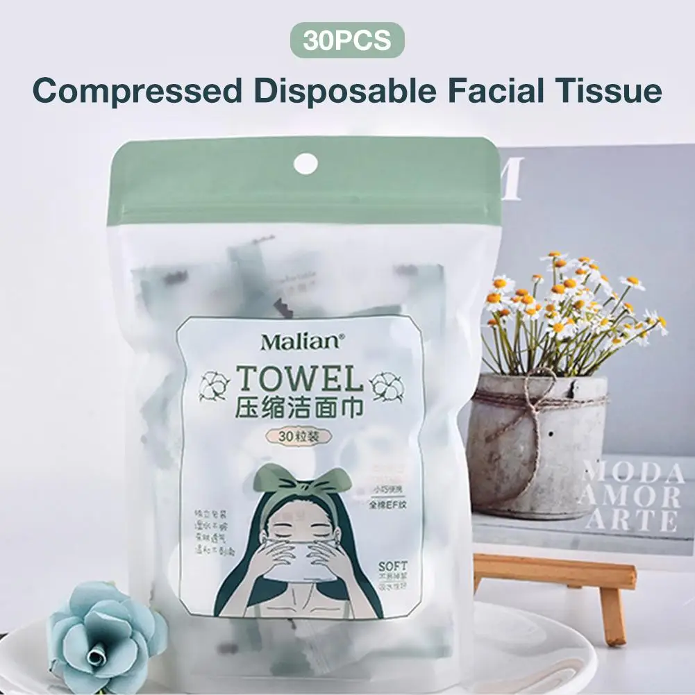 30 шт сжатые одноразовые салфетки для лица полотенце чистки хлопка путешествий 100%