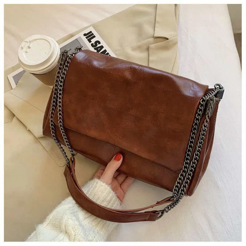 

Folding Thick Chain Crossbody Bag for Women Fashion Sac Main Female Shoulder Bag Female Handbags and Purses with Handle